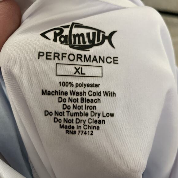 Palmyth T-Shirt Performance Fishing Mens XL Red White Blue Pullover Rash Guard - Picture 3 of 6